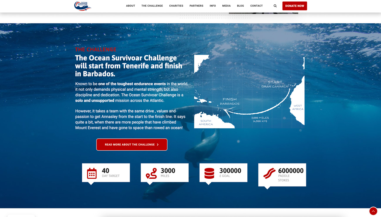Screenshot of Ocean Survivoar Challenger website