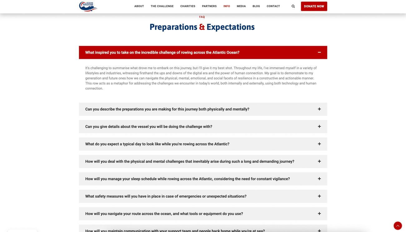 Screenshot of Ocean Survivoar Challenger website