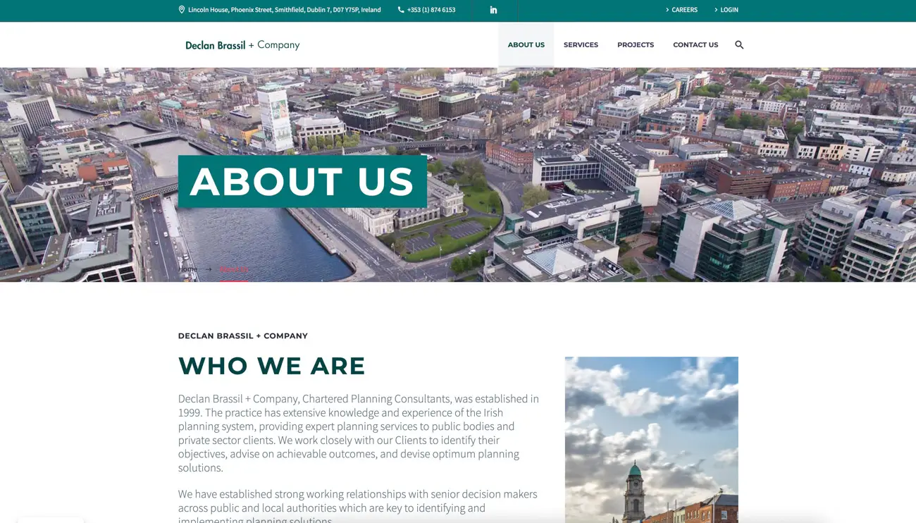 Screenshot of Declan Brassil Planning Consultancy website