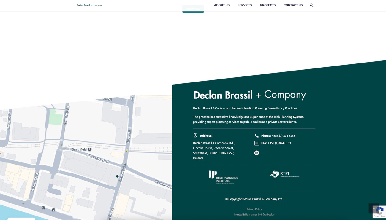 Screenshot of Declan Brassil Planning Consultancy website